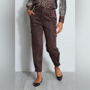 NWT Banana Republic Chocolate Brown Vegan Suede Utility Pants